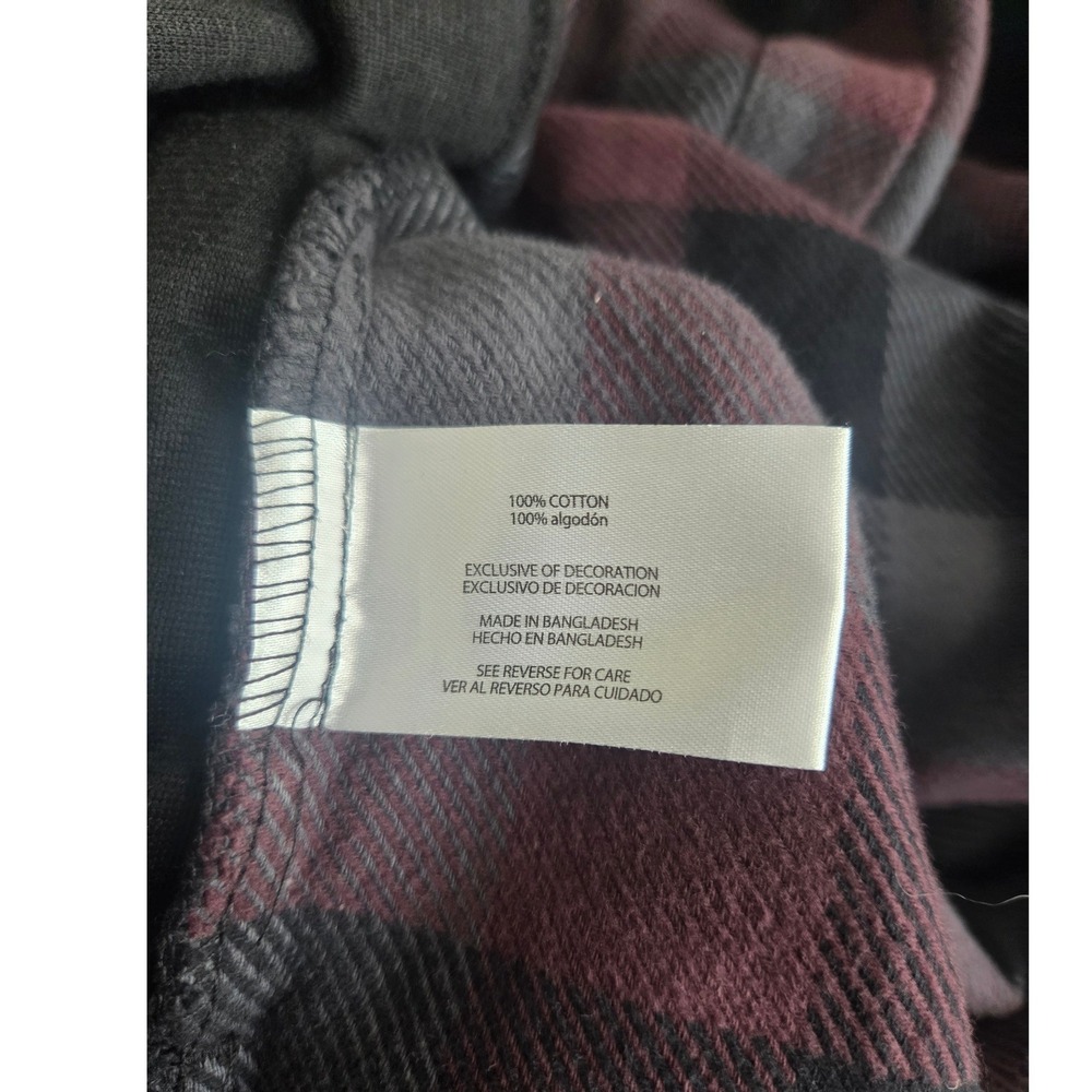 New Orvis Big Bear Flannel Shirt Mens Size M Burgundy Plaid Heavyweight Brushed - Picture 9 of 9